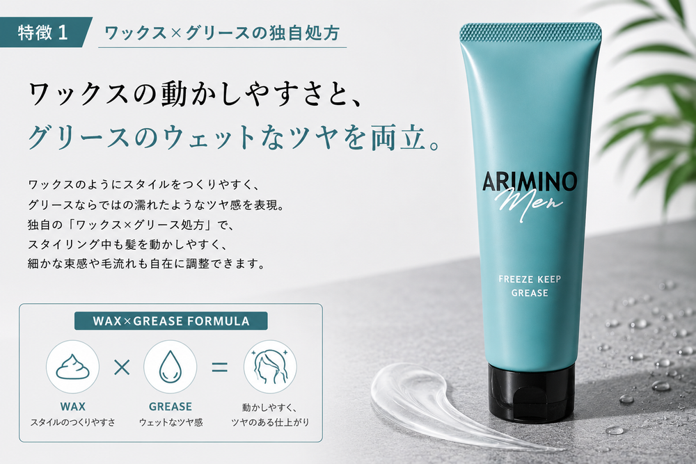 ワックス×グリースの独自処方