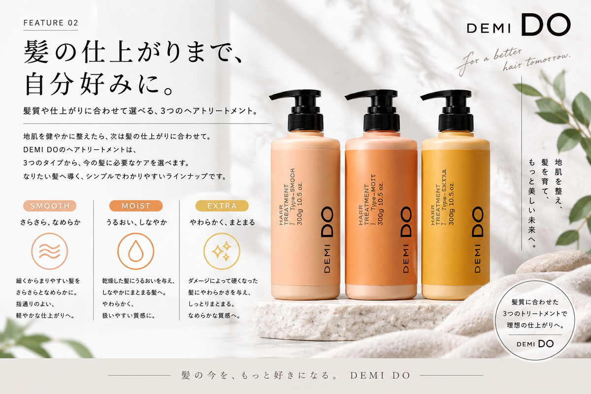 髪の仕上がりまで、自分好みに