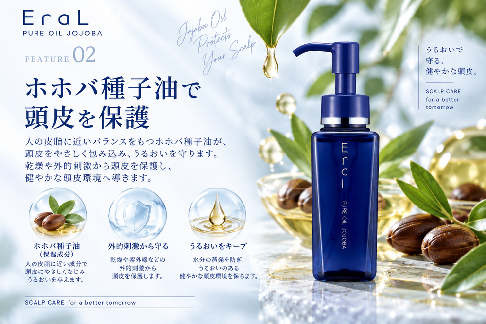 ホホバ種子油で頭皮を保護