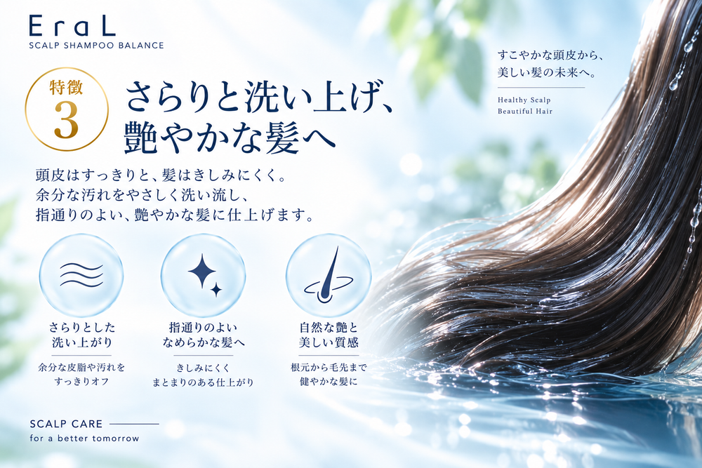 さらりと洗い上げ、艶やかな髪へ