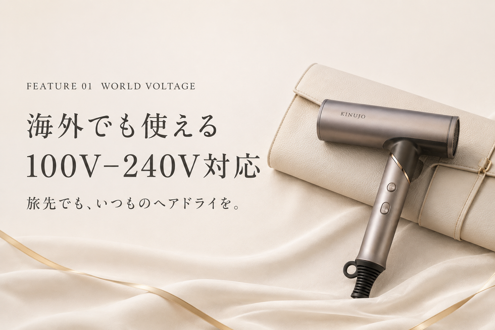 海外でも使えるマルチボルテージ対応