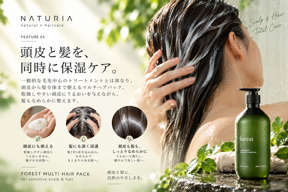頭皮と髪を、同時に保湿ケア。