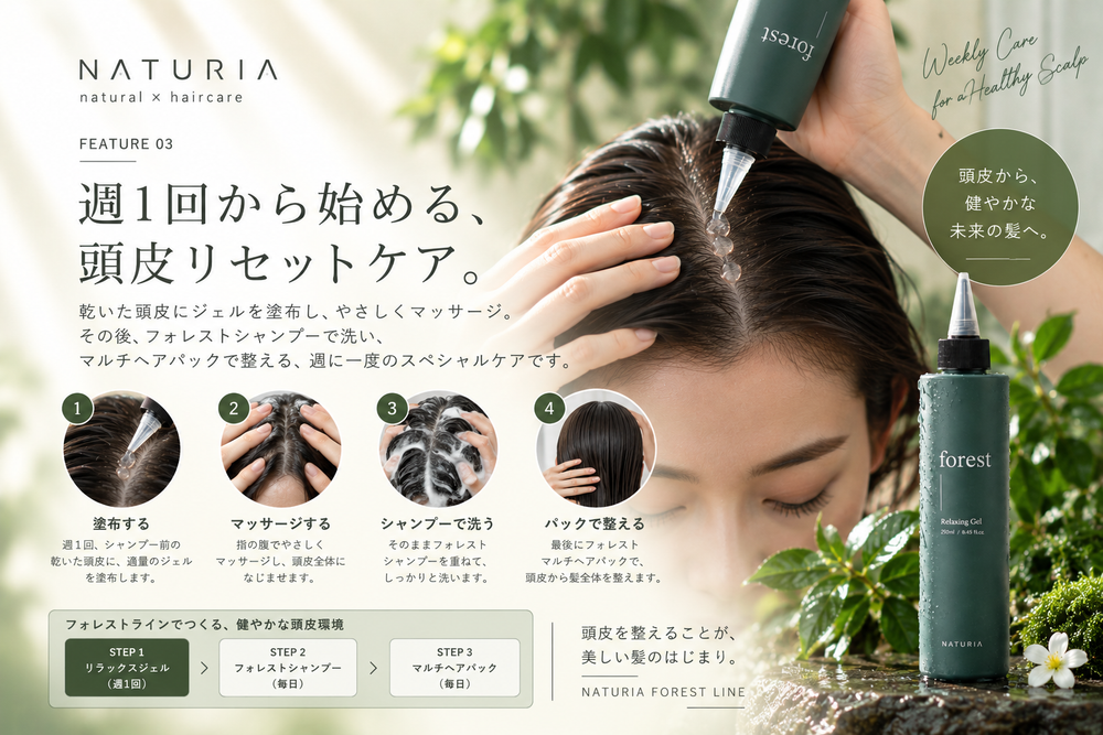 流さずシャンプーを重ねる