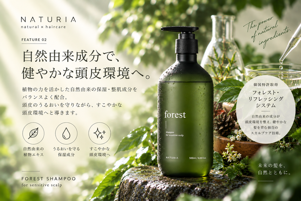 自然由来成分で、健やかな頭皮環境へ。