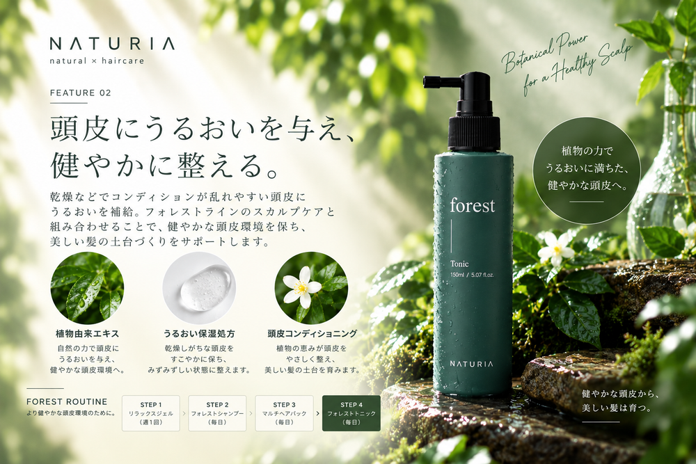 頭皮にうるおいを与え、健やかに整える。