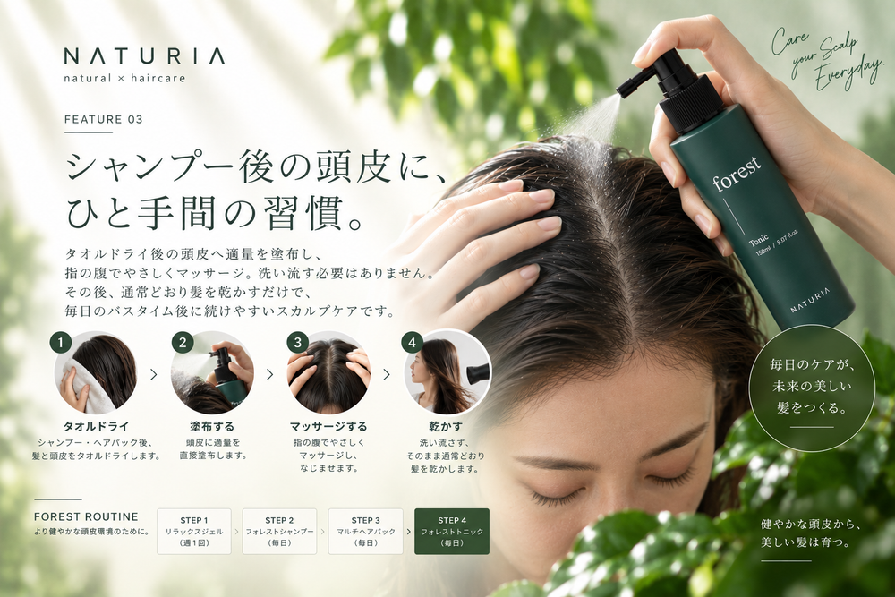 振って、スプレーして、なじませる。
