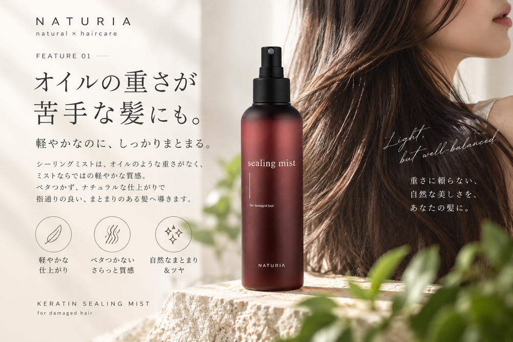 オイルの重さが苦手な髪にも